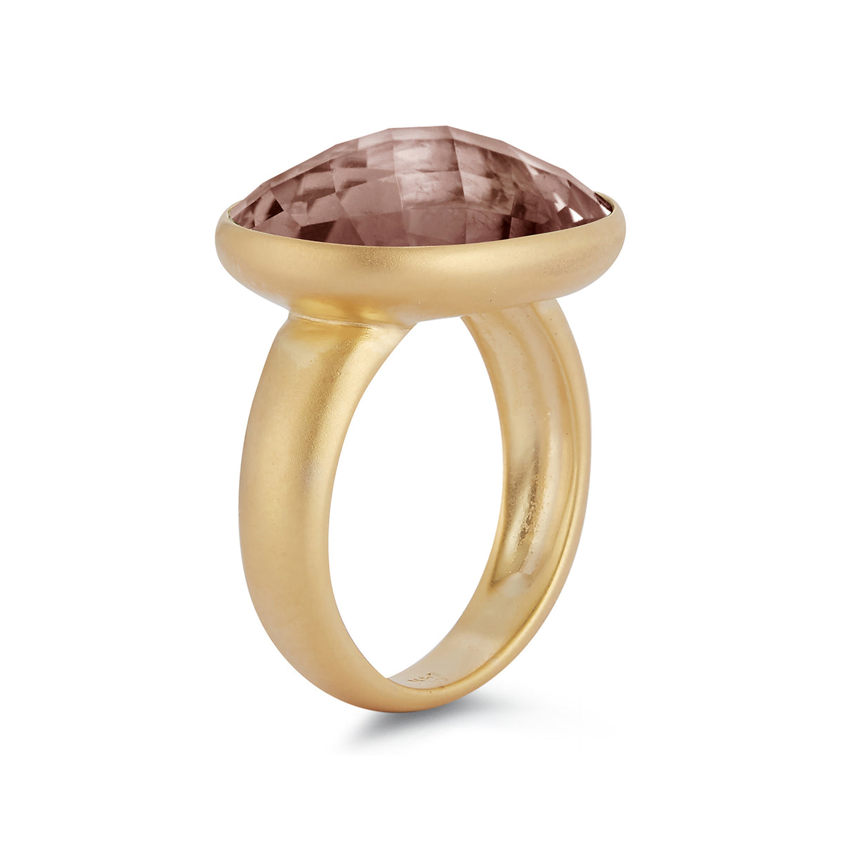 14K-Y SMOKEY TOPAZ COCKTAIL RING